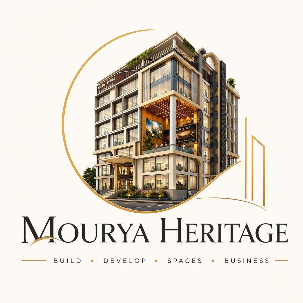 Mourya Heritage building and brand figure